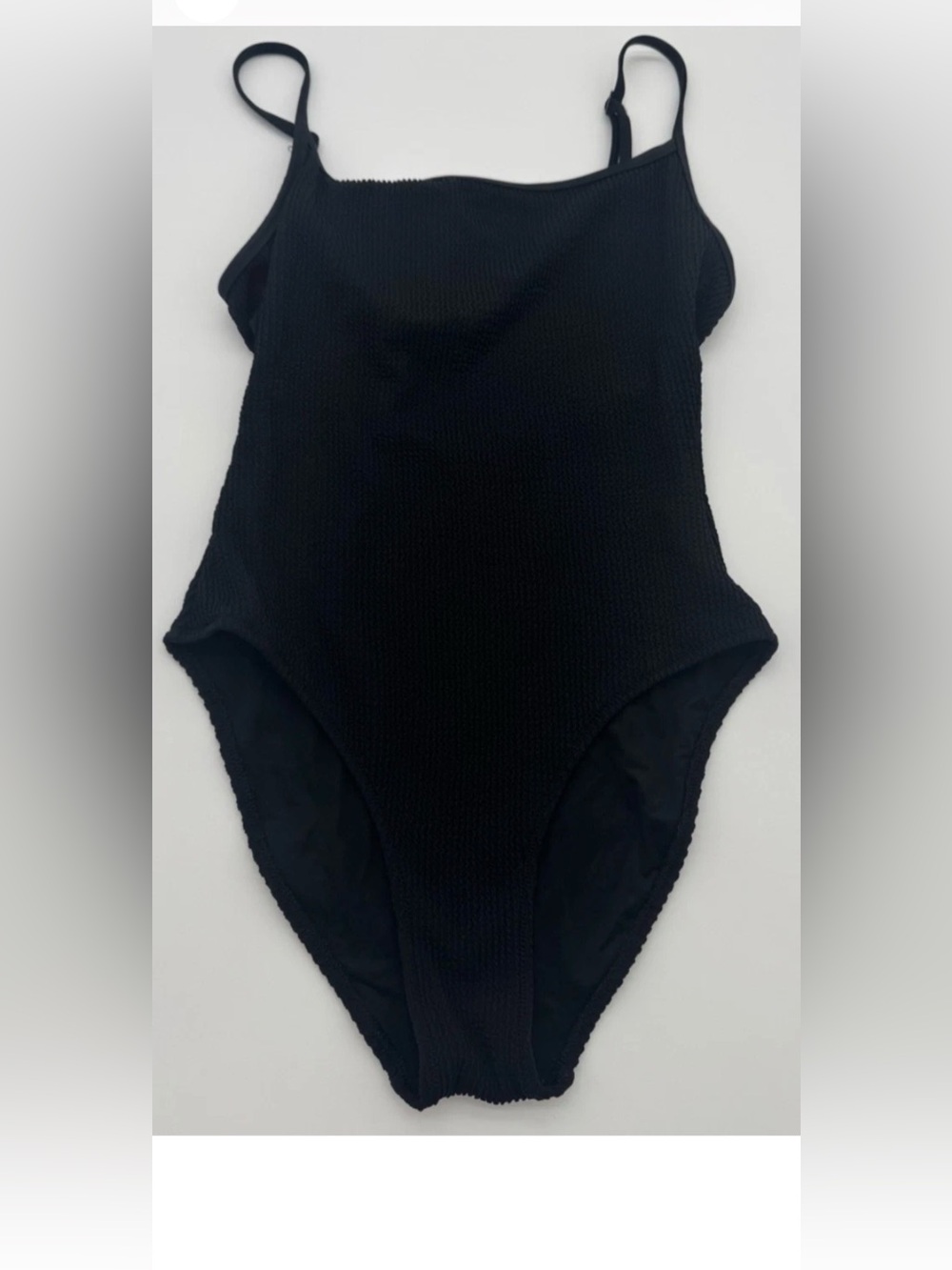Aerie Ribbed One-Piece Swimsuit Black Small NEW